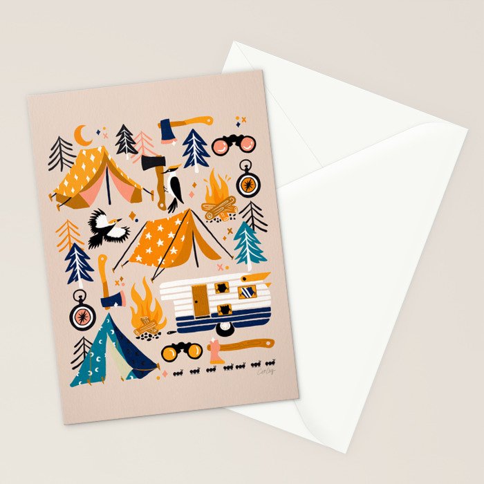 Camping Kit - Orange & Blue Stationery Card Gallery Image 2