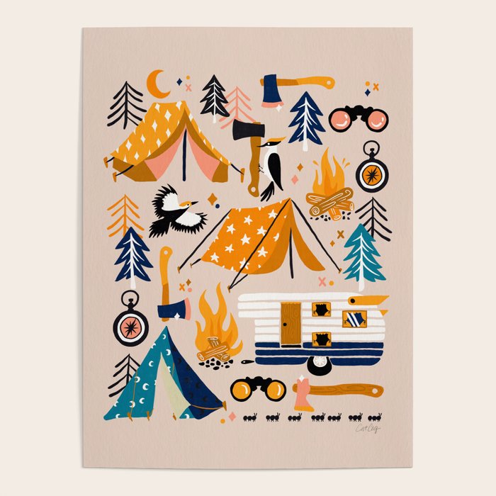 Camping Kit - Orange & Blue Poster Gallery Image 4