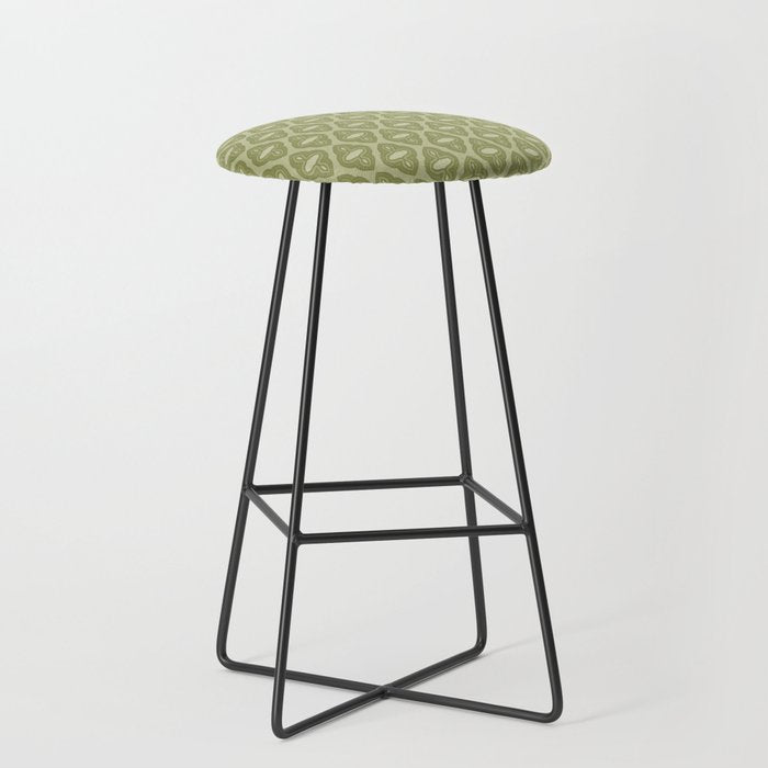 Mint Green 1970s Inspired Retro Geometric Pattern Stool Gallery Image 1