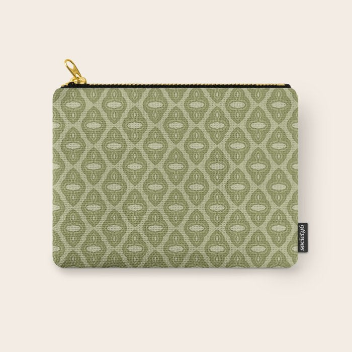 Mint Green 1970s Inspired Retro Geometric Pattern Carry All Pouch Gallery Image 1