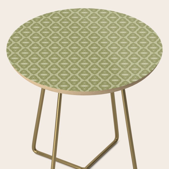 Mint Green 1970s Inspired Retro Geometric Pattern Side Table Gallery Image 2
