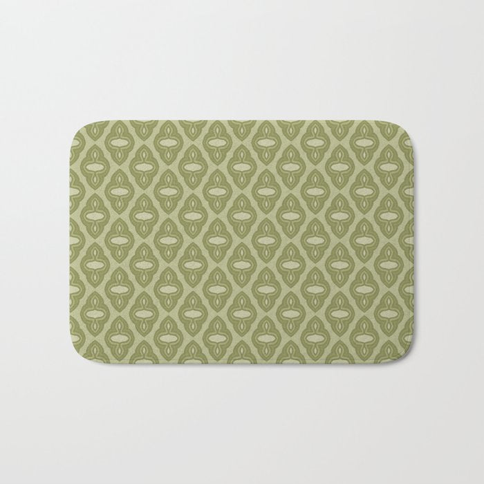 Mint Green 1970s Inspired Retro Geometric Pattern Bath Mat Gallery Image 1