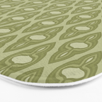 Mint Green 1970s Inspired Retro Geometric Pattern Bath Mat Gallery Image 3