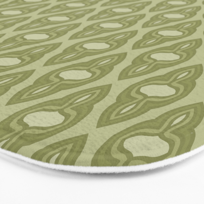 Mint Green 1970s Inspired Retro Geometric Pattern Bath Mat Gallery Image 3