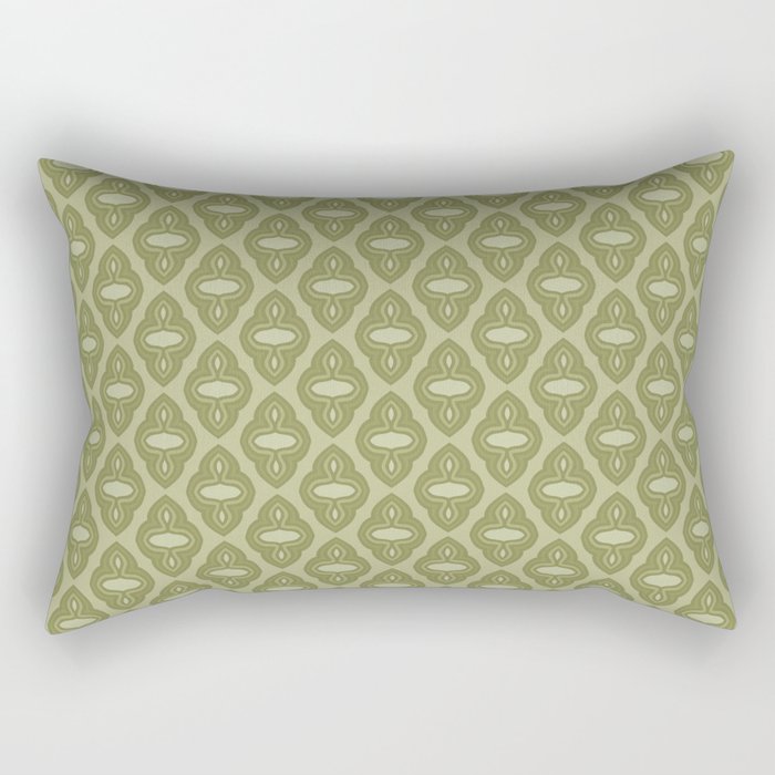 Mint Green 1970s Inspired Retro Geometric Pattern Rectangular Pillow Gallery Image 1