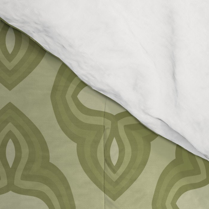 Mint Green 1970s Inspired Retro Geometric Pattern Comforter Gallery Image 4