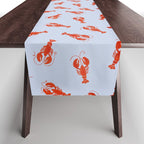 Classic Red Lobsters Pattern On Light Blue Table Runner Gallery Image 1