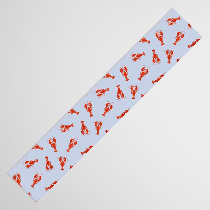 Classic Red Lobsters Pattern On Light Blue Table Runner Gallery Image 3