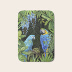 Tropical Blues Watercolor Parrots In The Canopy Bath Mat Gallery Image 1