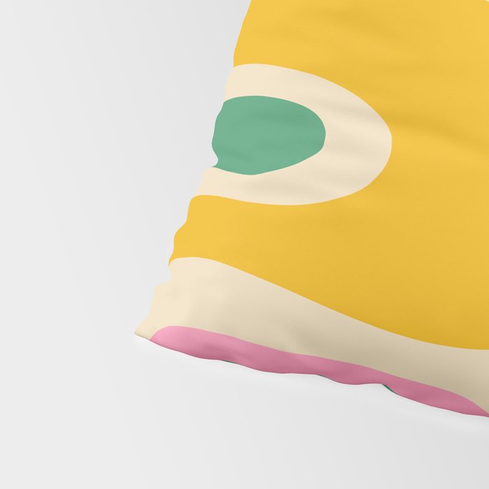 Retro Copacetic Abstract Yellow Pink Green Pillow Sham Gallery Image 4