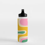 Retro Copacetic Abstract Yellow Pink Green Water Bottle Gallery Image 3