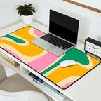 Retro Copacetic Abstract Yellow Pink Green Desk Mat Gallery Image 2