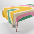 Retro Copacetic Abstract Yellow Pink Green Tablecloth Gallery Image 1