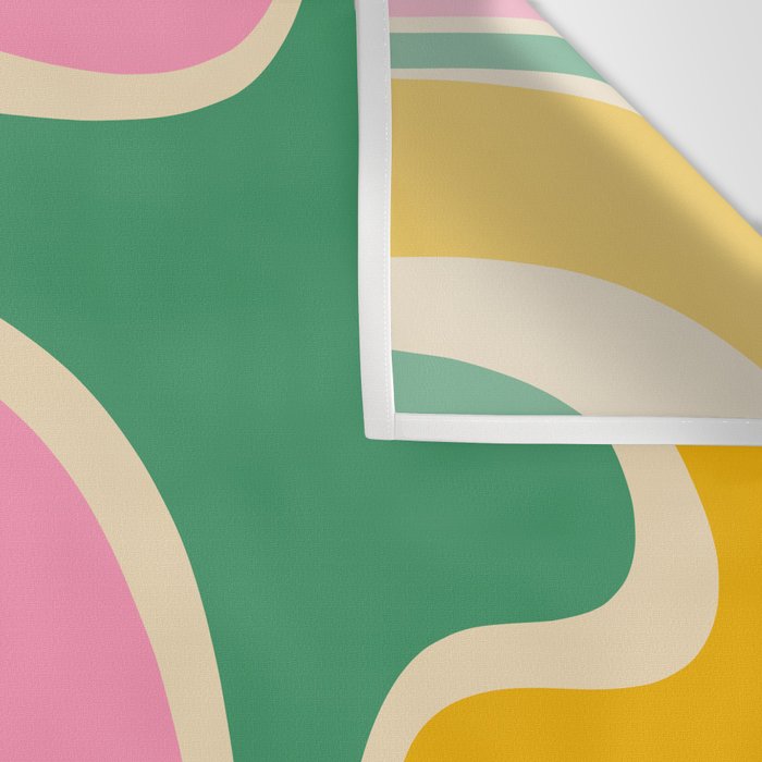 Retro Copacetic Abstract Yellow Pink Green Wall Tapestry Gallery Image 3
