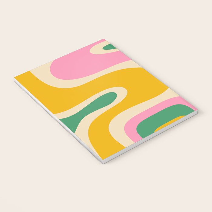 Retro Copacetic Abstract Yellow Pink Green Notebook Gallery Image 3