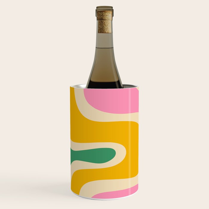 Retro Copacetic Abstract Yellow Pink Green Wine Chiller Gallery Image 2