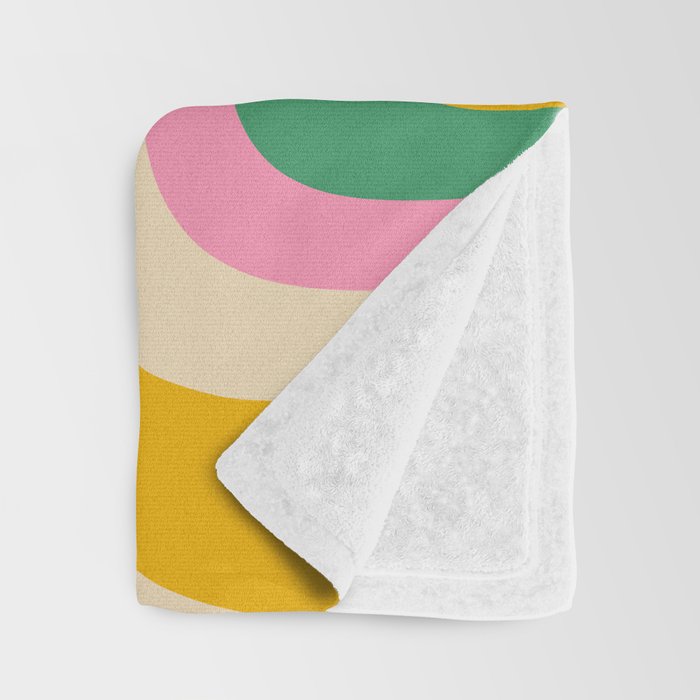 Retro Copacetic Abstract Yellow Pink Green Throw Blanket Gallery Image 3