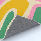 Retro Copacetic Abstract Yellow Pink Green Rug Gallery Image 4