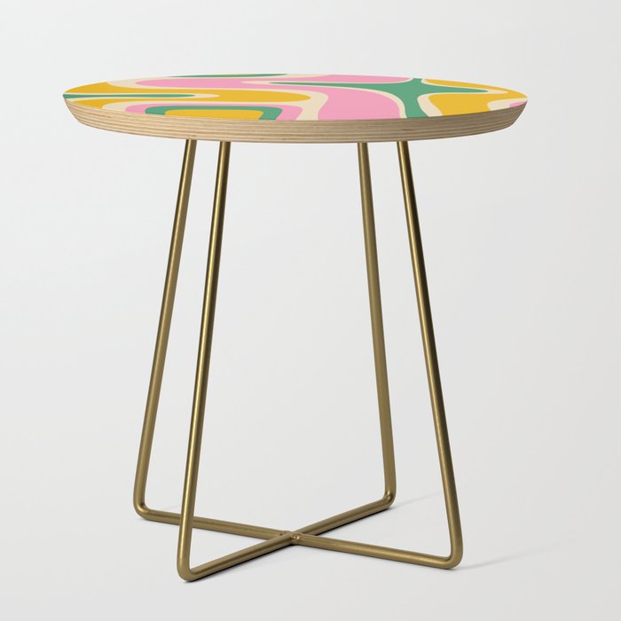 Retro Copacetic Abstract Yellow Pink Green Side Table Gallery Image 1