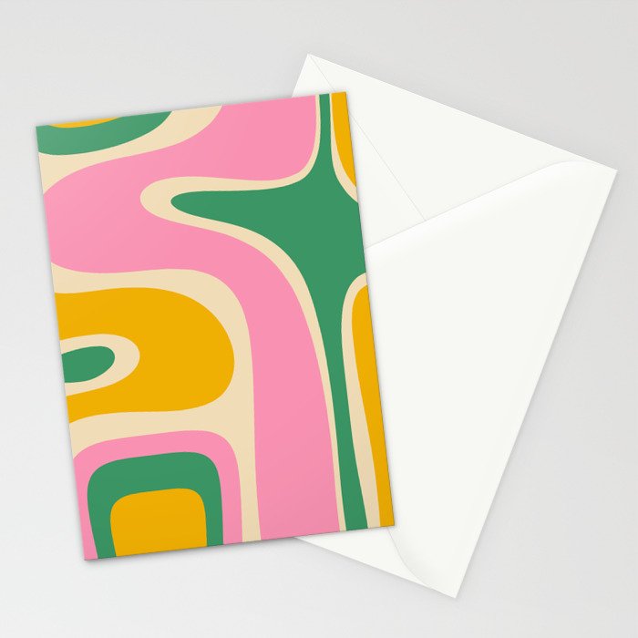 Retro Copacetic Abstract Yellow Pink Green Stationery Card Gallery Image 2