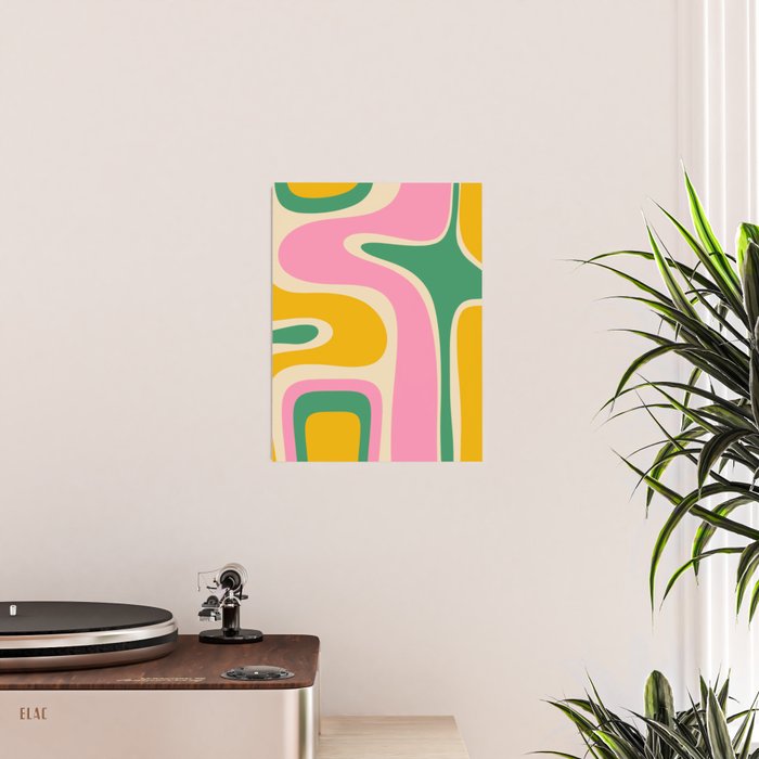 Retro Copacetic Abstract Yellow Pink Green Poster Gallery Image 2