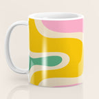 Retro Copacetic Abstract Yellow Pink Green Coffee Mug Gallery Image 3