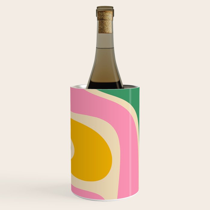 Retro Copacetic Abstract Yellow Pink Green Wine Chiller Gallery Image 1