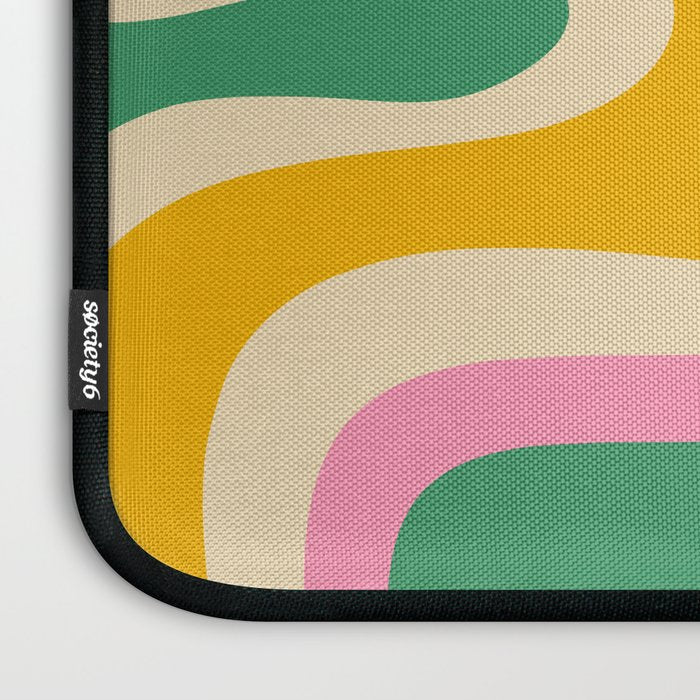 Retro Copacetic Abstract Yellow Pink Green Laptop Sleeve Gallery Image 3