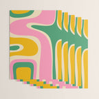 Retro Copacetic Abstract Yellow Pink Green Wrapping Paper Gallery Image 3