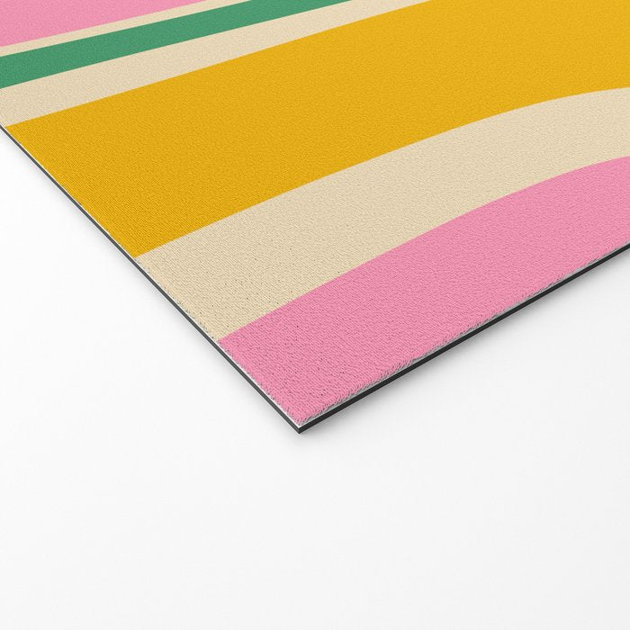 Retro Copacetic Abstract Yellow Pink Green Welcome Mat Gallery Image 2