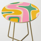 Retro Copacetic Abstract Yellow Pink Green Side Table Gallery Image 2