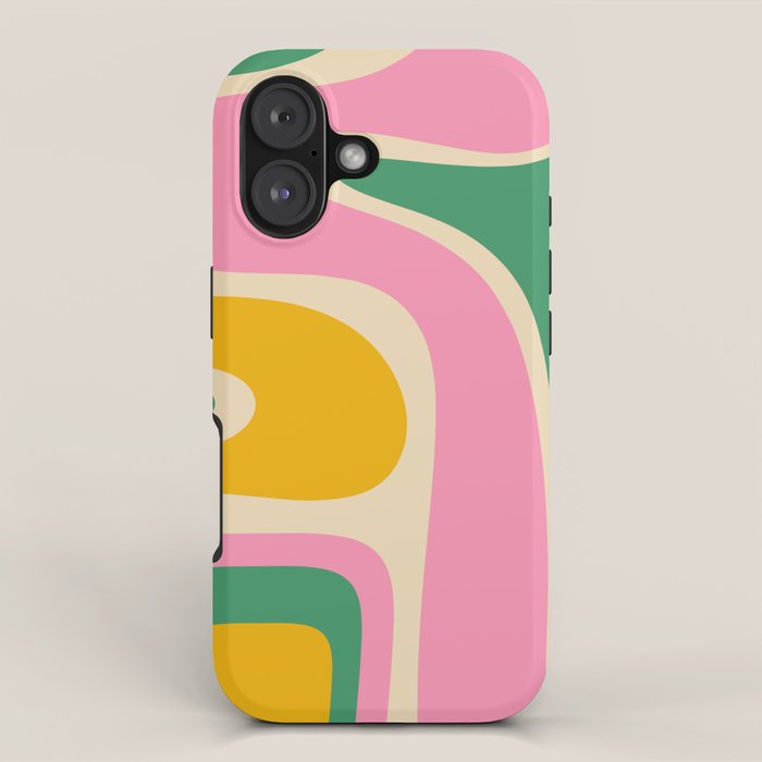 Retro Copacetic Abstract Yellow Pink Green iPhone Case Gallery Image 1