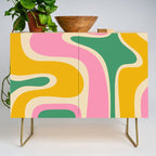 Retro Copacetic Abstract Yellow Pink Green Credenza Gallery Image 1