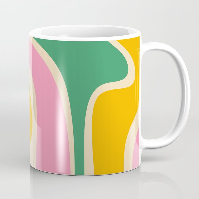 Retro Copacetic Abstract Yellow Pink Green Coffee Mug Gallery Image 1
