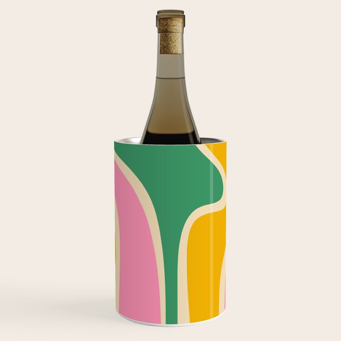 Retro Copacetic Abstract Yellow Pink Green Wine Chiller Gallery Image 3