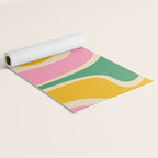 Retro Copacetic Abstract Yellow Pink Green Yoga Mat Gallery Image 2