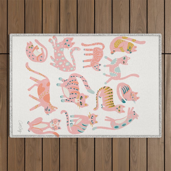 KittyKats - Pink Palette Outdoor Rug Gallery Image 1