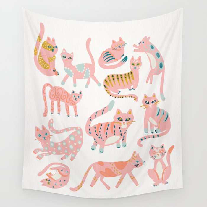 KittyKats - Pink Palette Wall Tapestry Gallery Image 4