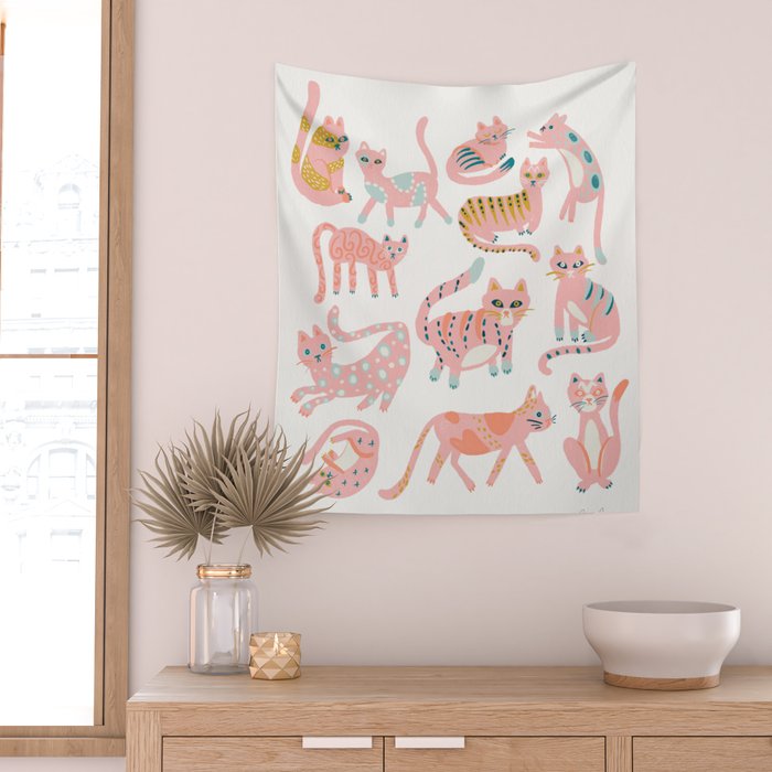 KittyKats - Pink Palette Wall Tapestry Gallery Image 2