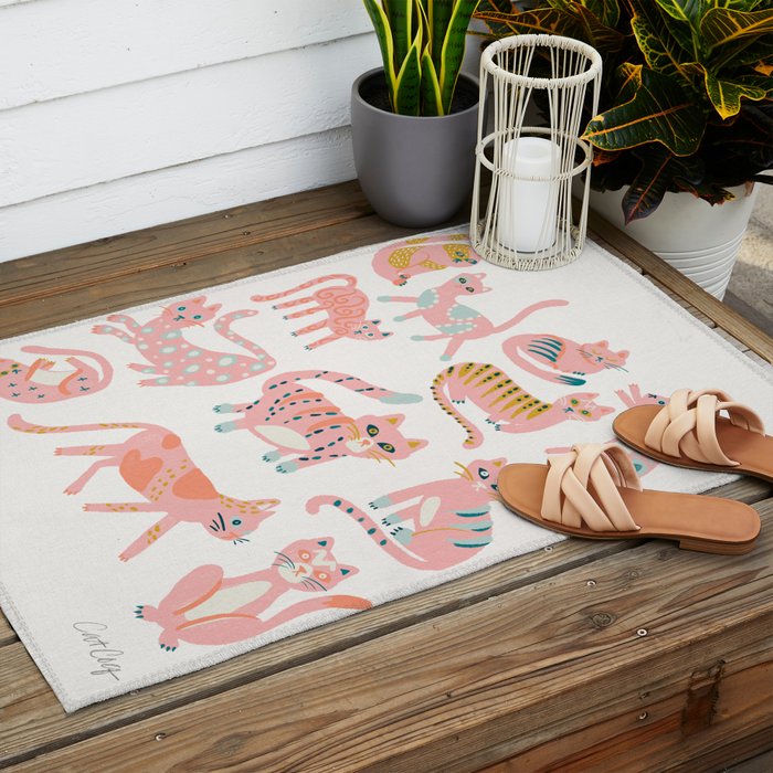 KittyKats - Pink Palette Outdoor Rug Gallery Image 2