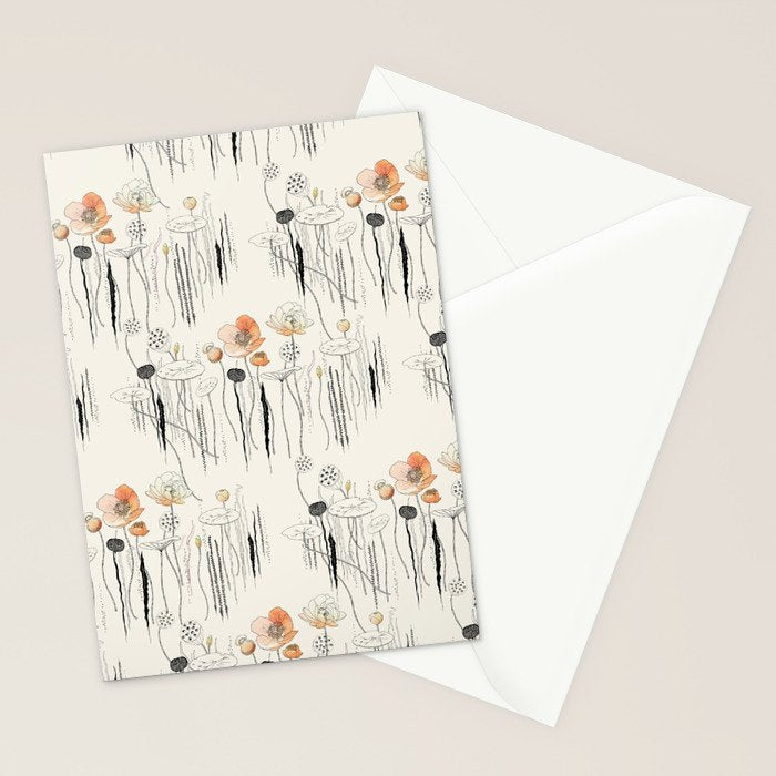 Coral Watercress Pond Stationery Card Gallery Image 2
