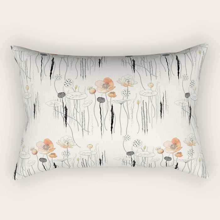 Coral Watercress Pond Rectangular Pillow Gallery Image 1