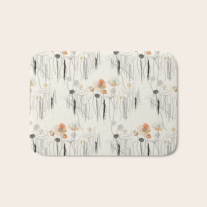 Coral Watercress Pond Bath Mat Gallery Image 1