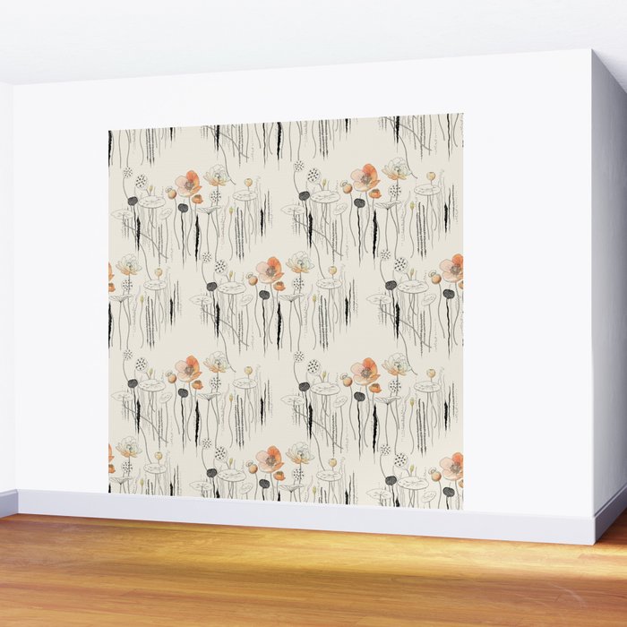 Coral Watercress Pond Wall Mural Gallery Image 2