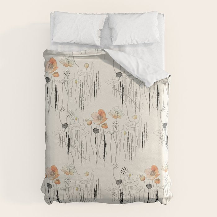 Coral Watercress Pond Duvet Cover Gallery Image 6