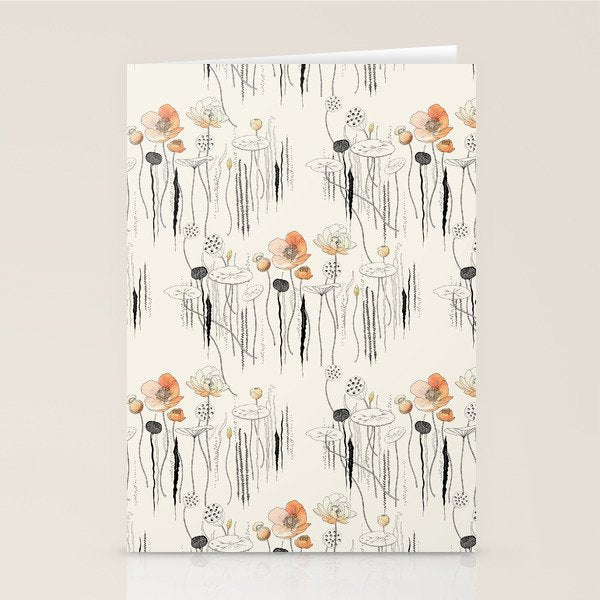 Coral Watercress Pond Stationery Card Gallery Image 2