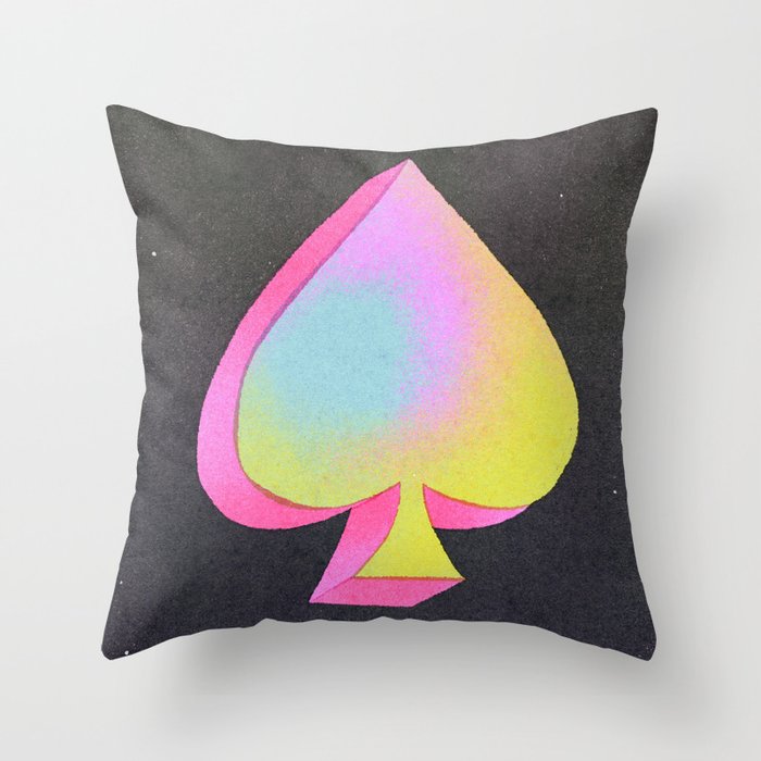 Iridescent Spade Throw Pillow Gallery Image 1