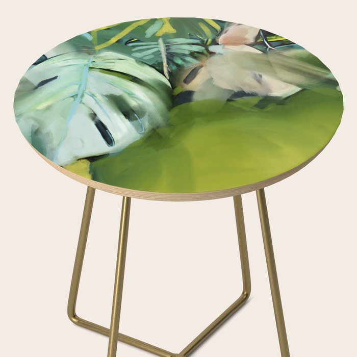 Jungle Abstract Leaves Side Table Gallery Image 2