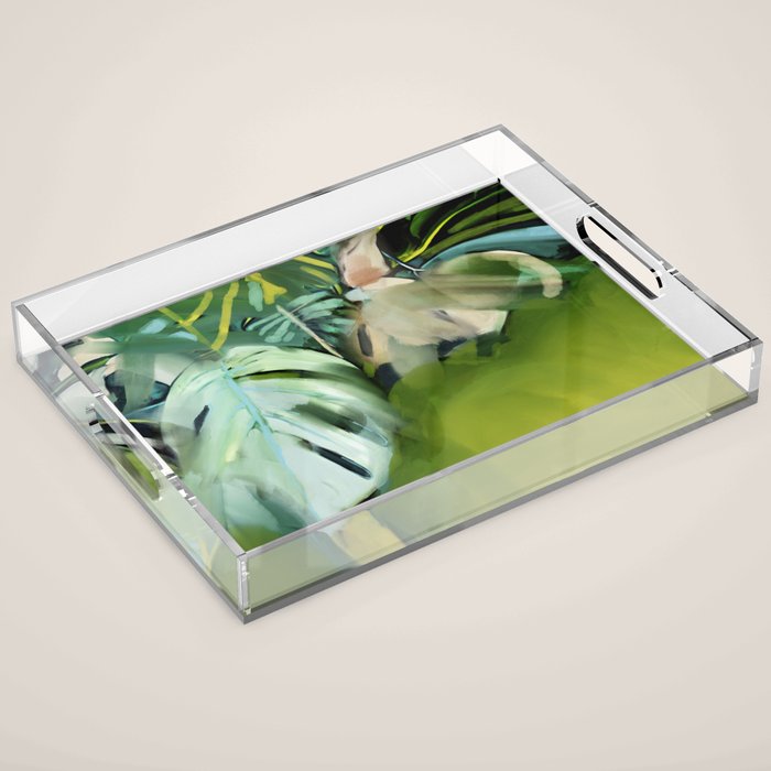 Jungle Abstract Leaves Acrylic Tray Gallery Image 1