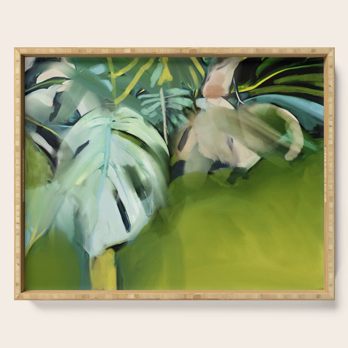 Jungle Abstract Leaves Serving Tray Gallery Image 1